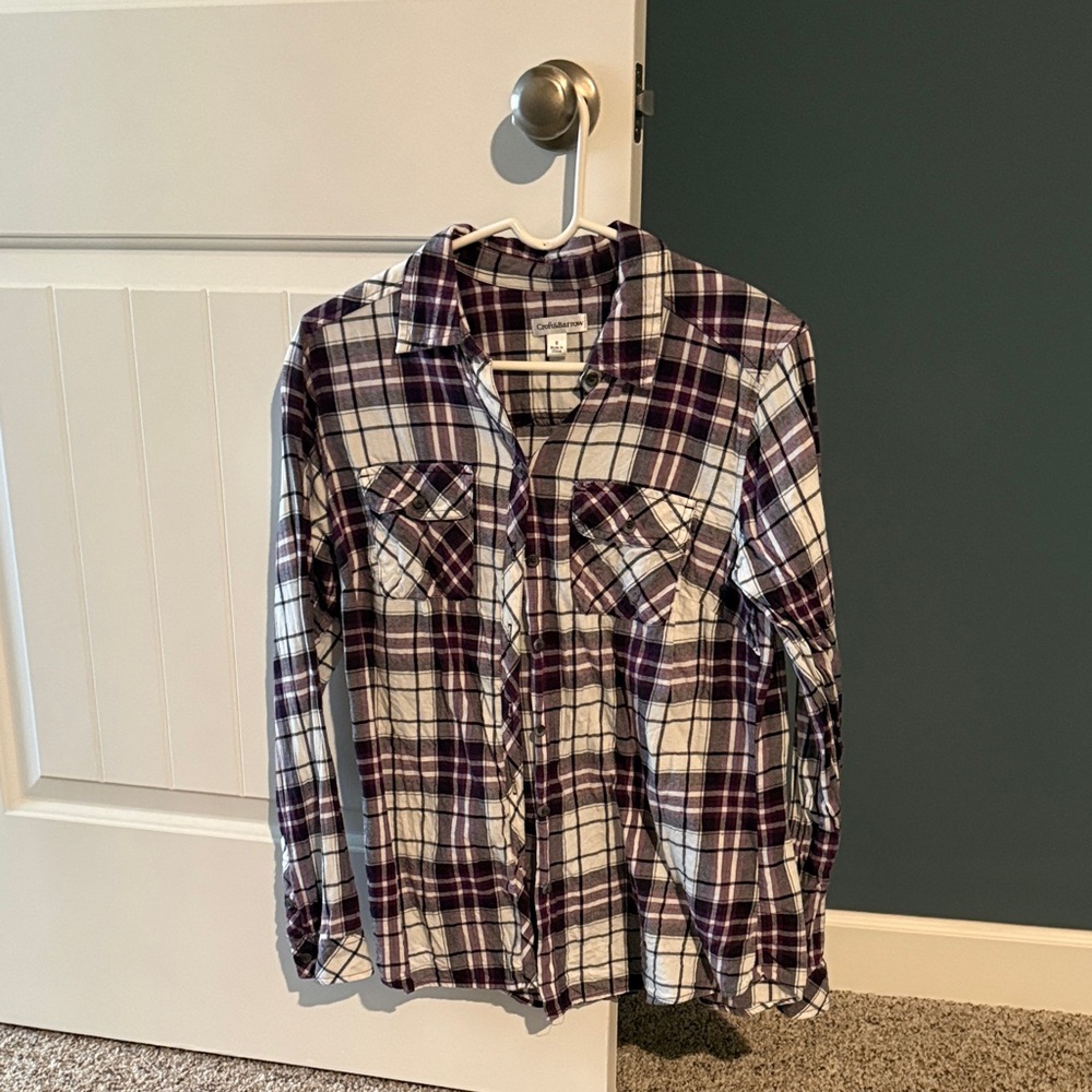 Croft & Barrow Purple Plaid Shirt